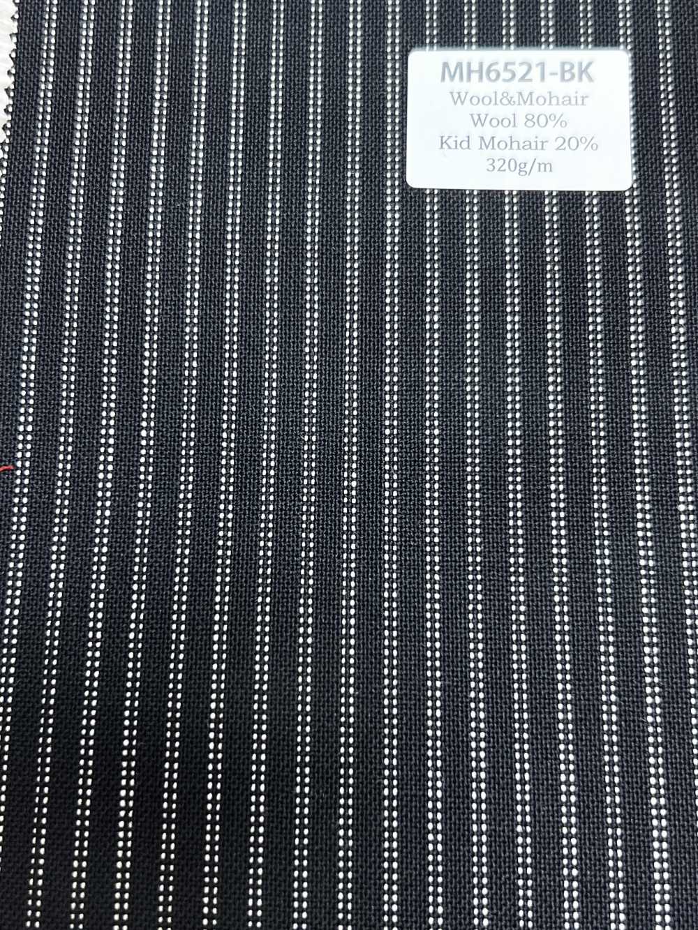MH6521-BK Standard-Japanische Woll-Mohair-Kammgarnstreifen (Tonic-Stil), Schwarz[Textil]