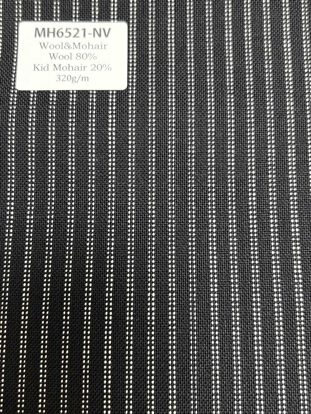 MH6521-NV Standardmäßiger Japanischer Woll-Mohair-Kammgarnstoff (Tonic-Stil), Marineblau Gestreift[Textil]