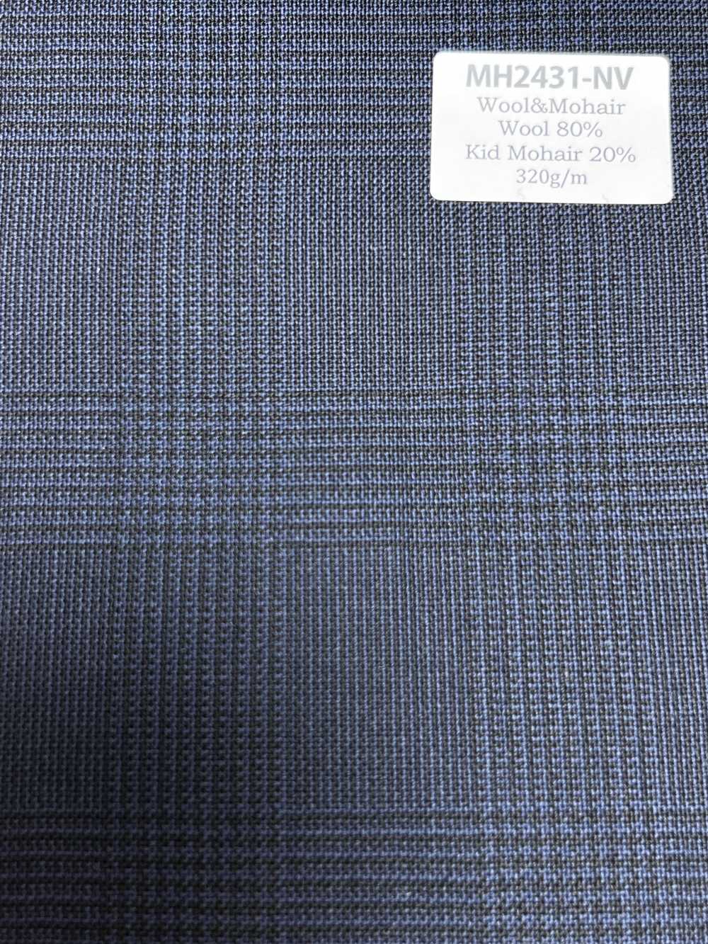 MH2431-NV Standard-Japanisches Woll-Mohair-Kammgarn (Tonic-Stil), Karomuster, Marineblau[Textil]