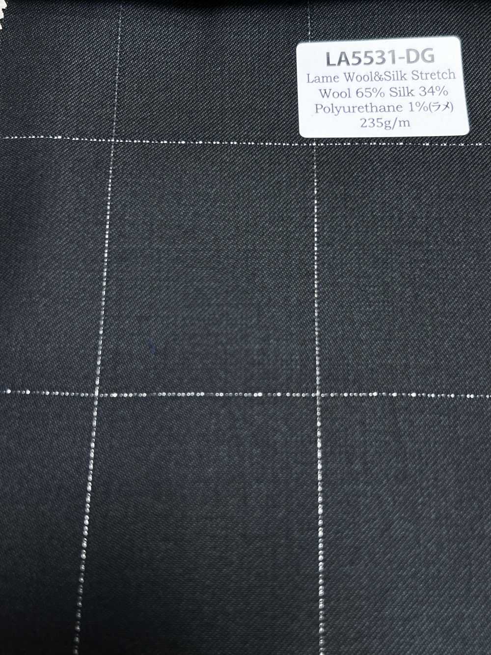 LA5531-DG Standardmäßiger Japanischer Seiden-Lurex-Woll-Stretch-Karo[Textil]