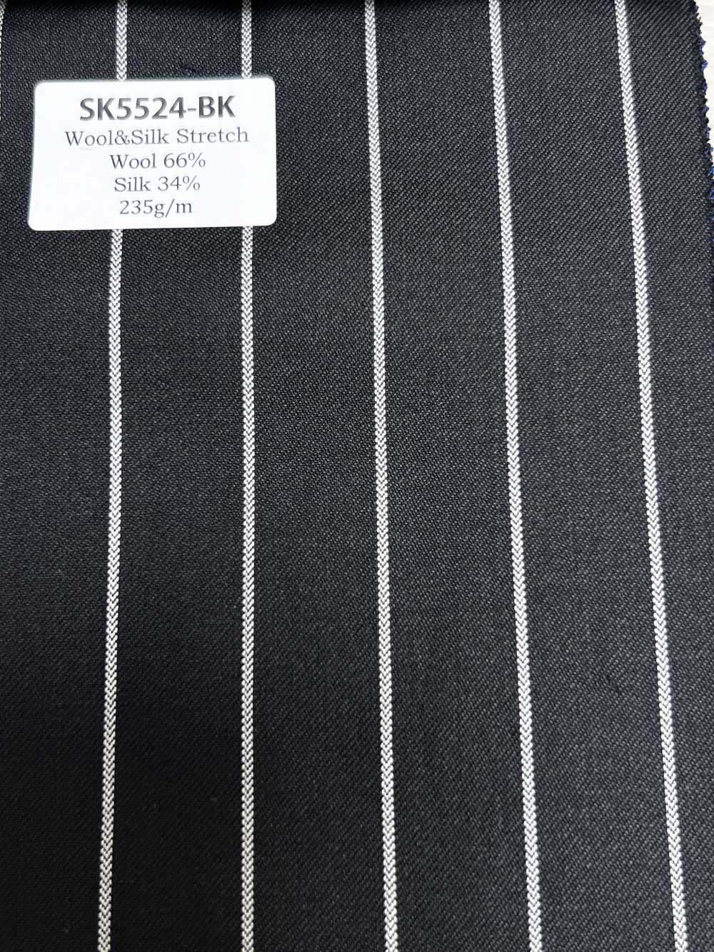 SK5524-BK Standard-Japanseide-Woll-Stretchstreifen Schwarz[Textil]
