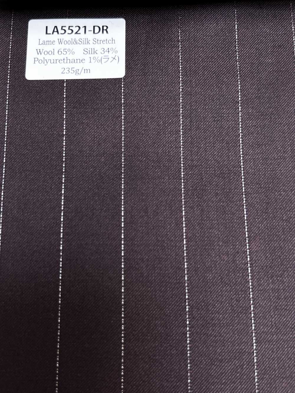 LA5521-DR Klassischer japanischer Seiden-Lamé-Wollstretch-Streifen Dunkelrot[Textil] HOSOI SYOJI