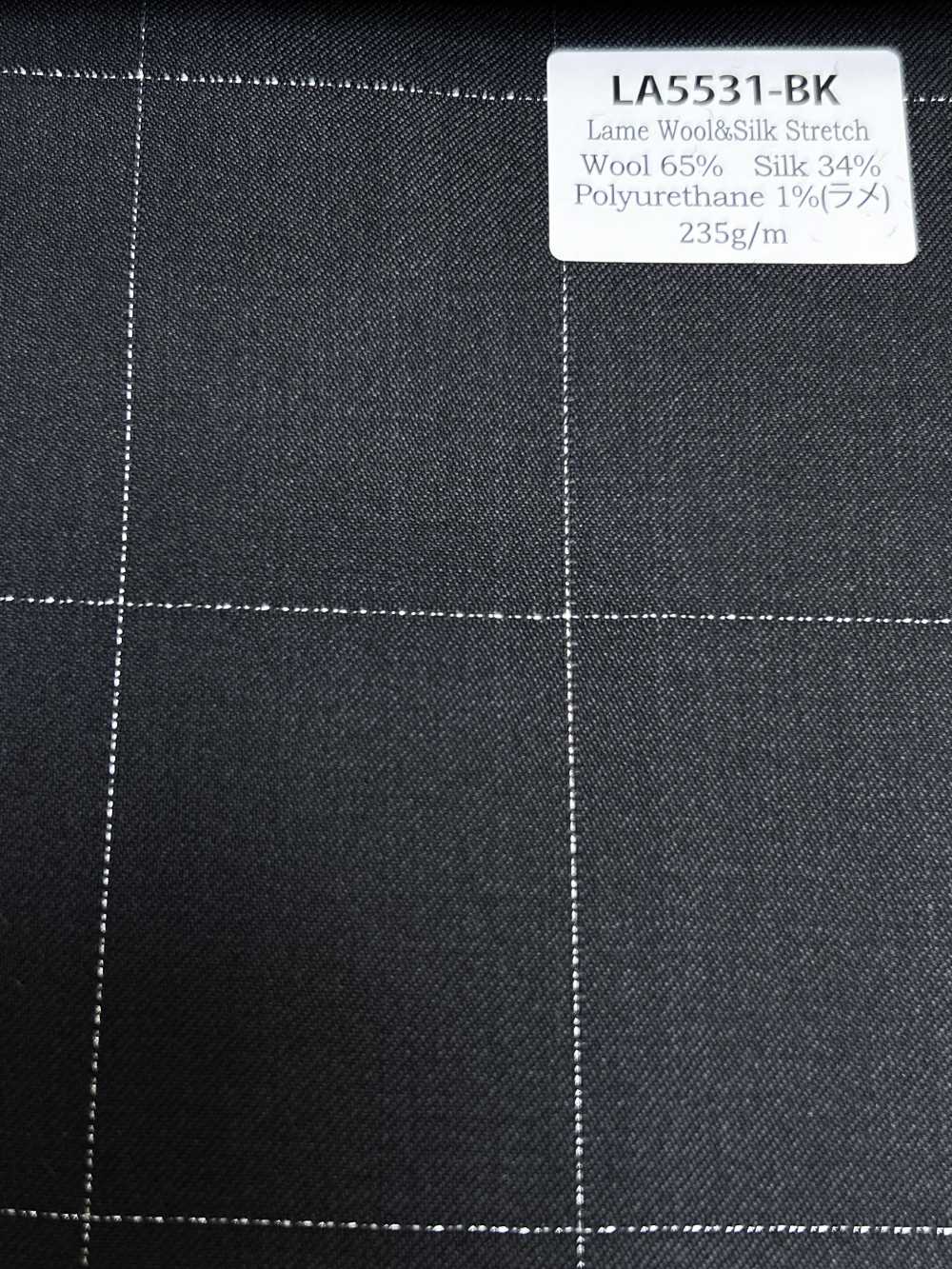 LA5531-BK Klassisches in Japan hergestelltes Seiden-Lamé-Woll-Stretch-Karo Schwarz[Textil] HOSOI SYOJI