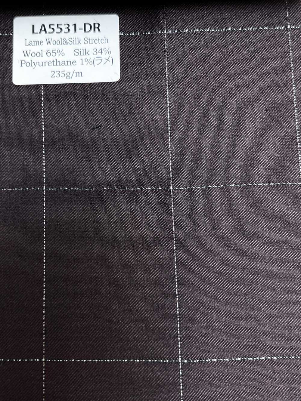 LA5531-DR Standard japanischer Seiden-Lamé Woll-Stretch-Karo, Dunkelrot[Textil] HOSOI SYOJI