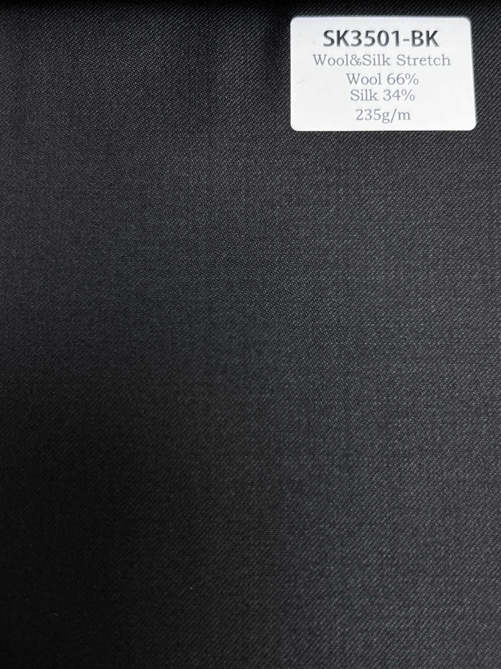 SK3501-BK Standard japanisch hergestellter Seiden-Woll-Stretch Schwarz[Textil] HOSOI SYOJI