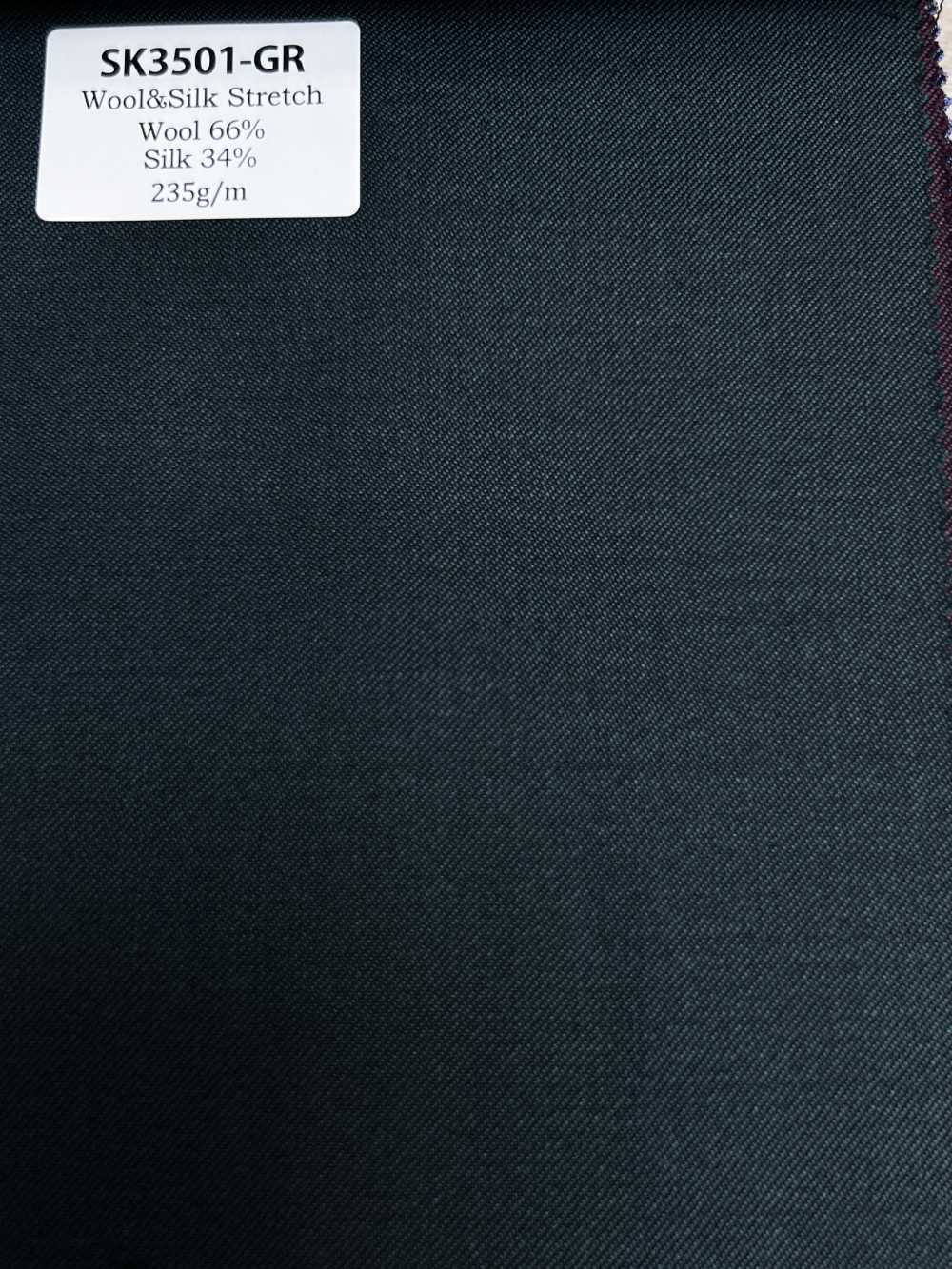 SK3501-GR Standard japanischer Seiden-Woll-Stretch, grün[Textil] HOSOI SYOJI