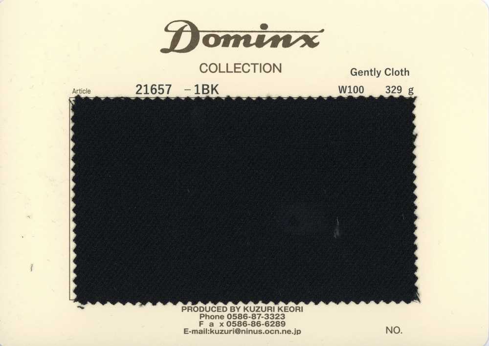 21657-1BK Klassisches sanftes Wolltuch 100% DOMINX (Dominx) Premium-Kollektion Schwarz[Textil] Kuzuri-Wollstoff (DOMINX)