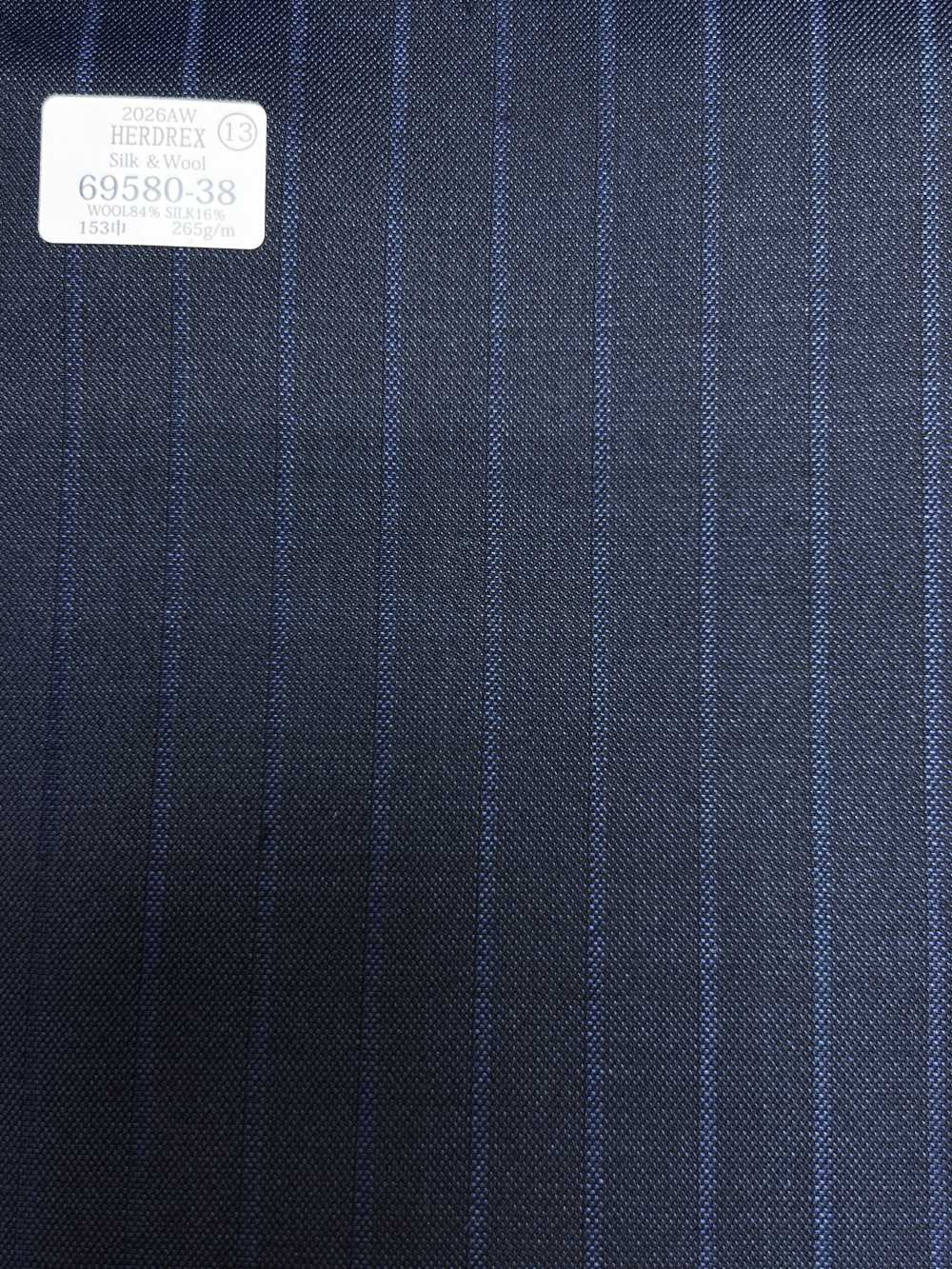 69580-38 26AW HERDREX [Seide & Wolle] Seide Und Wolle Marineblau Mit Schattenstreifen[Textil] Kunishima Co., Ltd.