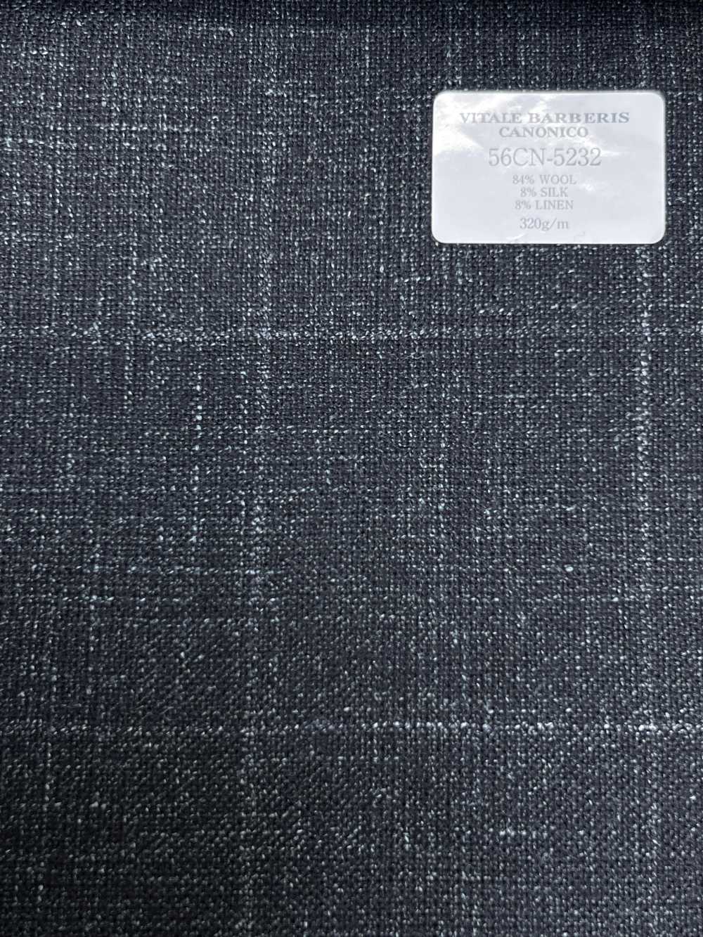 56CN5232 CANONICO Wolle Seide & Leinen feiner Anzugstoff Grün/Off-White Fensterkaro[Textil] CANONICO