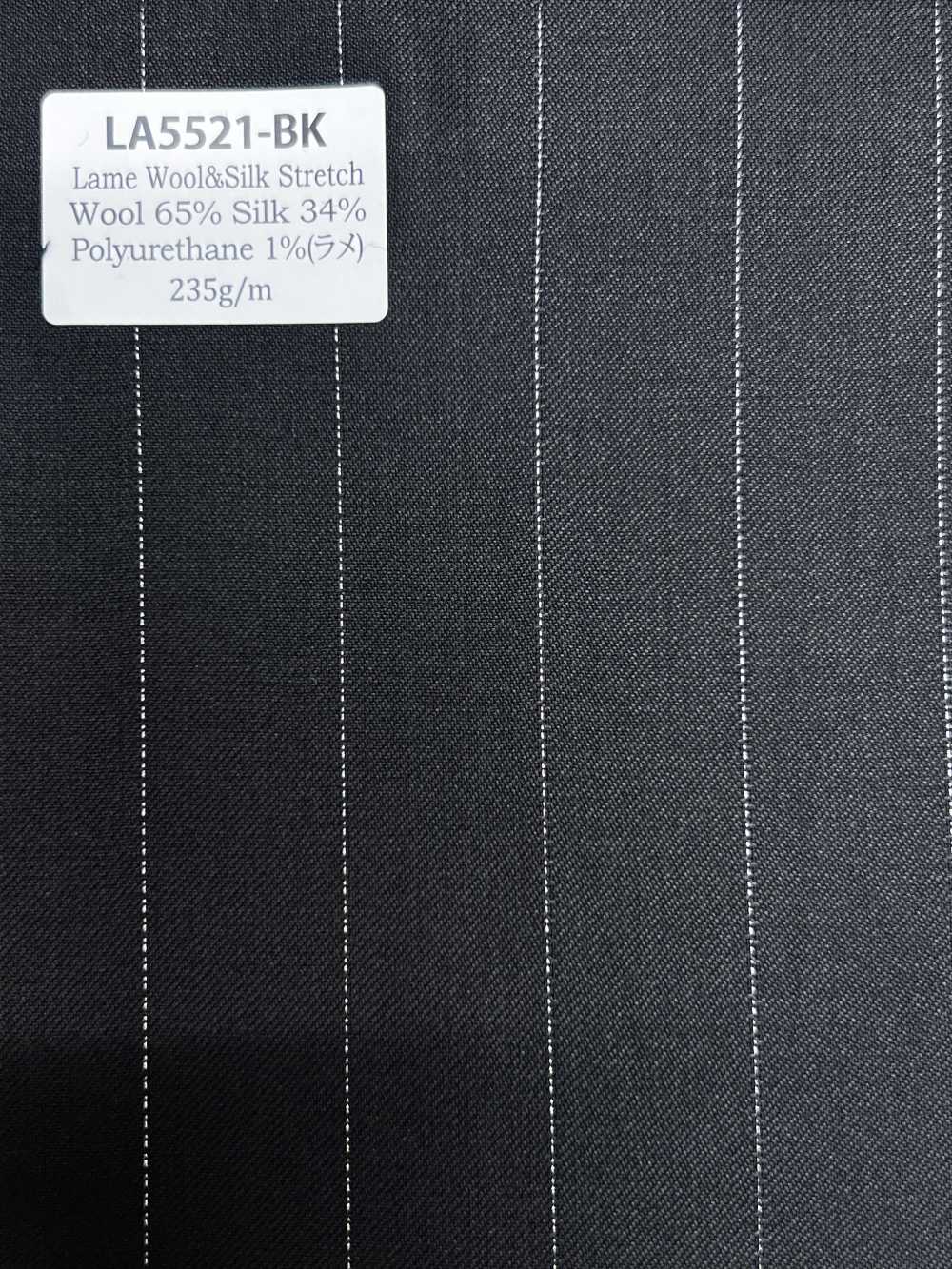 LA5521-BK Hergestellt in Japan Seiden-Lurex-Woll-Stretch, schwarzer Streifen[Textil] HOSOI SYOJI