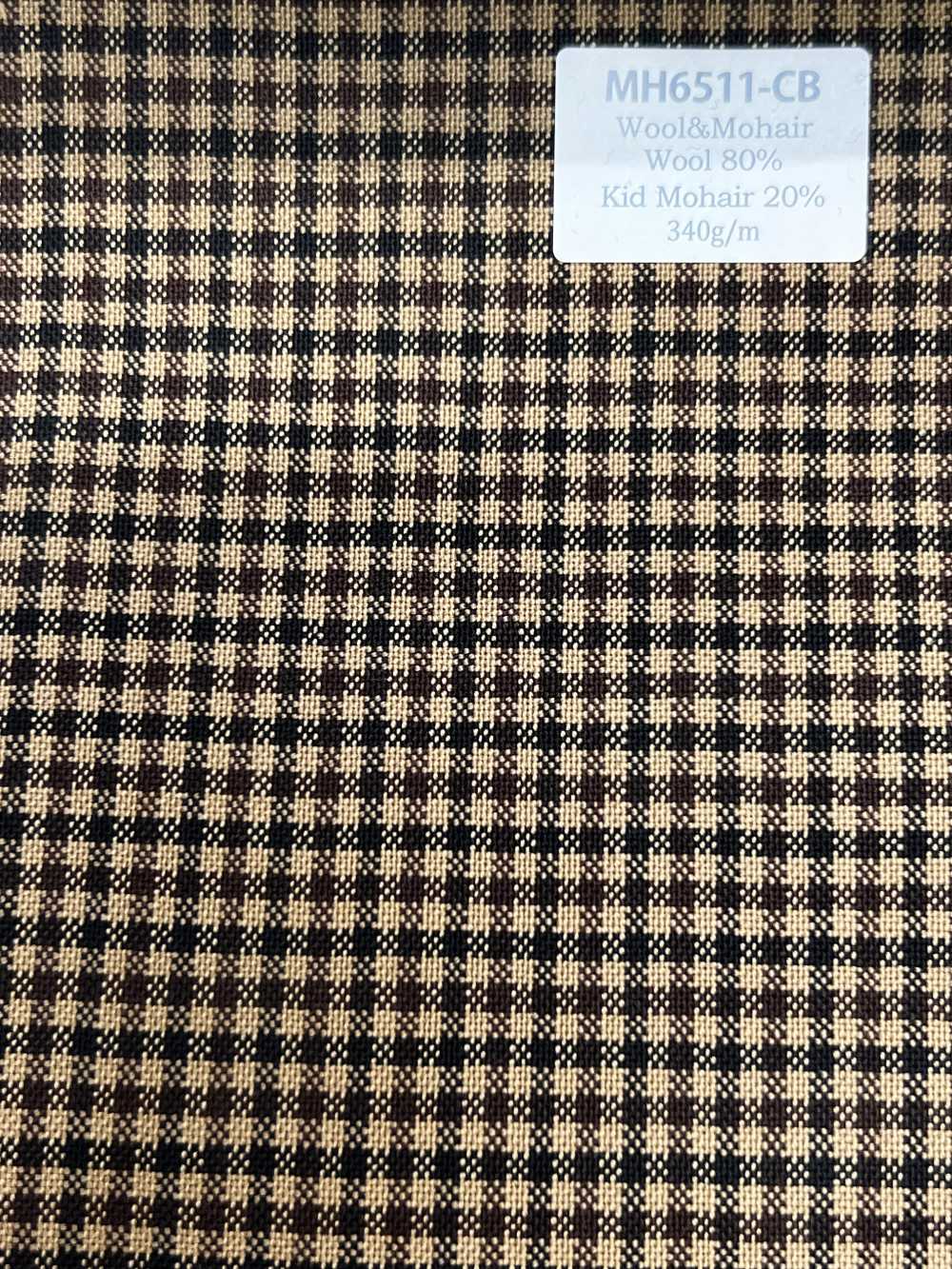 MH6511-CB Standard japanisch gefertigtes Woll-Mohair-Kammgarn (Tonic Style) Kamelbraun kariert[Textil] HOSOI SYOJI