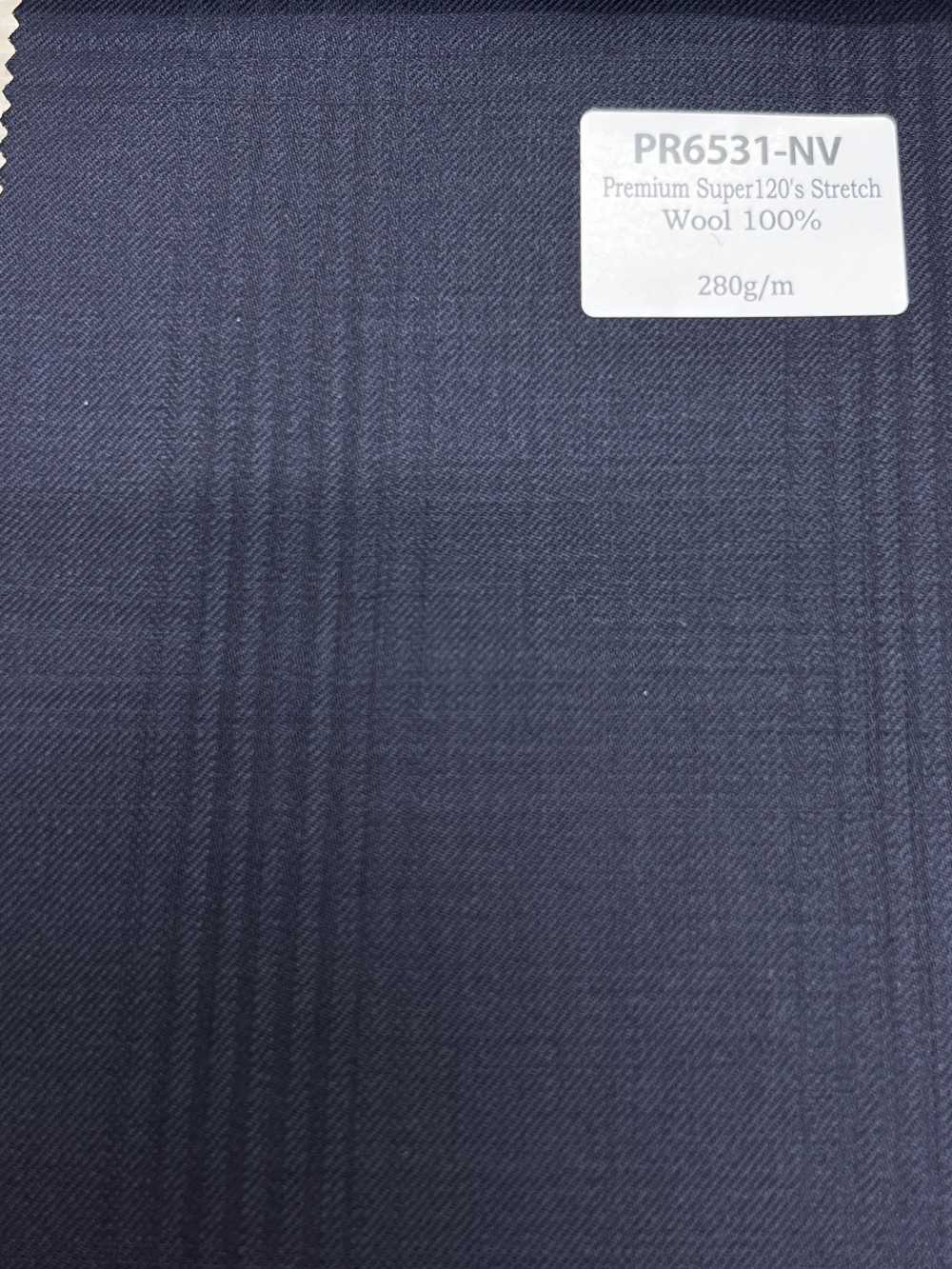 PR6531-NV Standard, in Japan gefertigtes Premium Super 120's, einfachfädiger Stretch-Streifen in Marineblau[Textil] HOSOI SYOJI
