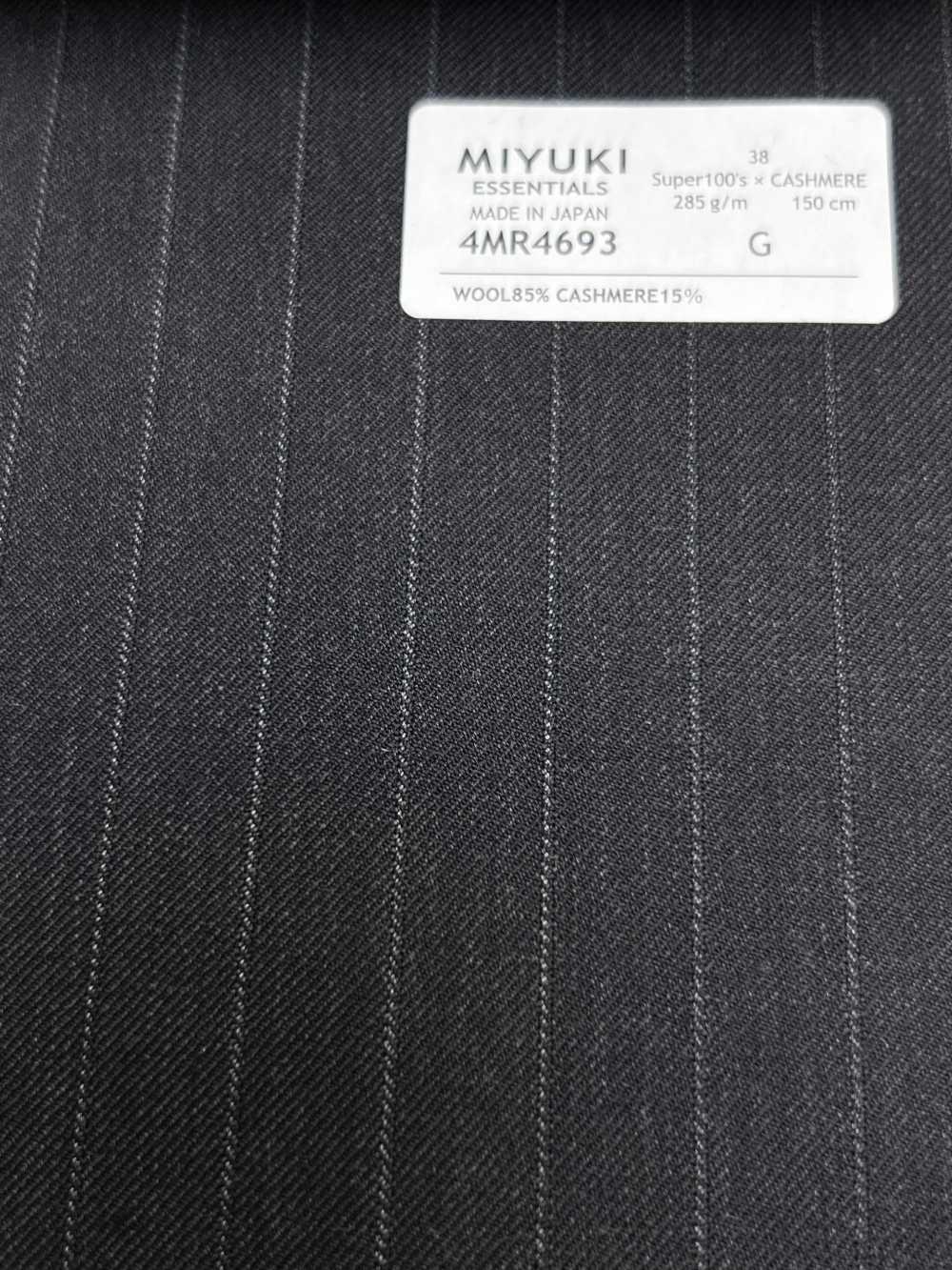 4MR4693 26AW Super100’s × Kaschmir Anthrazit-Himmelgrau-Streifen[Textil] Miyuki Wollmühlen