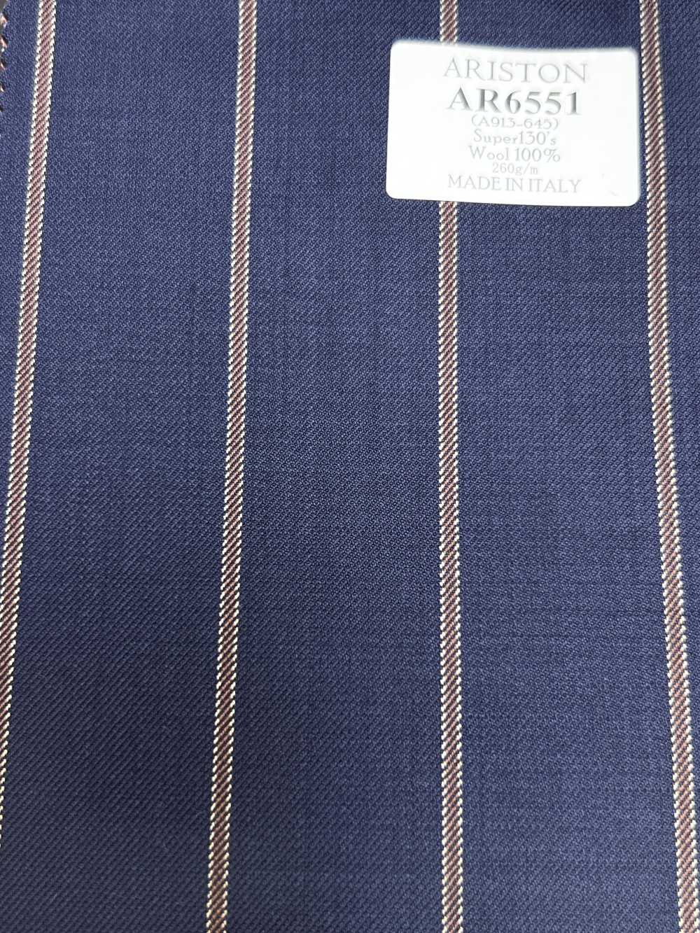 AR6551 ARISTON Super 130's Marineblau × Braun gestreift[Textil] HOSOI SYOJI