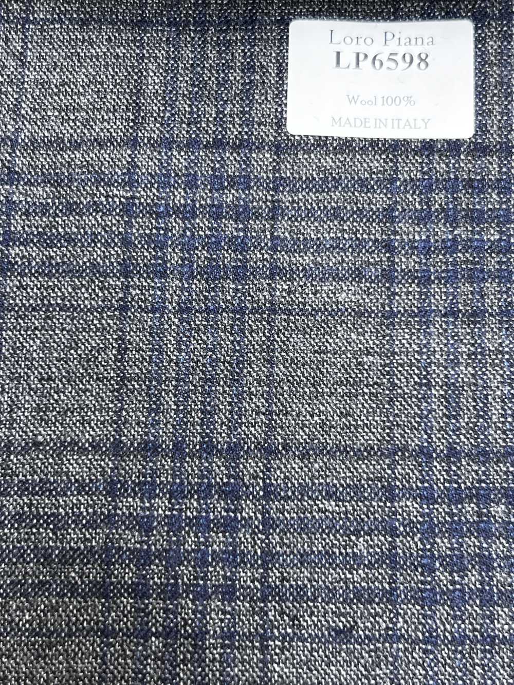LP6598 Loro Piana Grau x Marineblaues Karo[Stoff] HOSOI SYOJI
