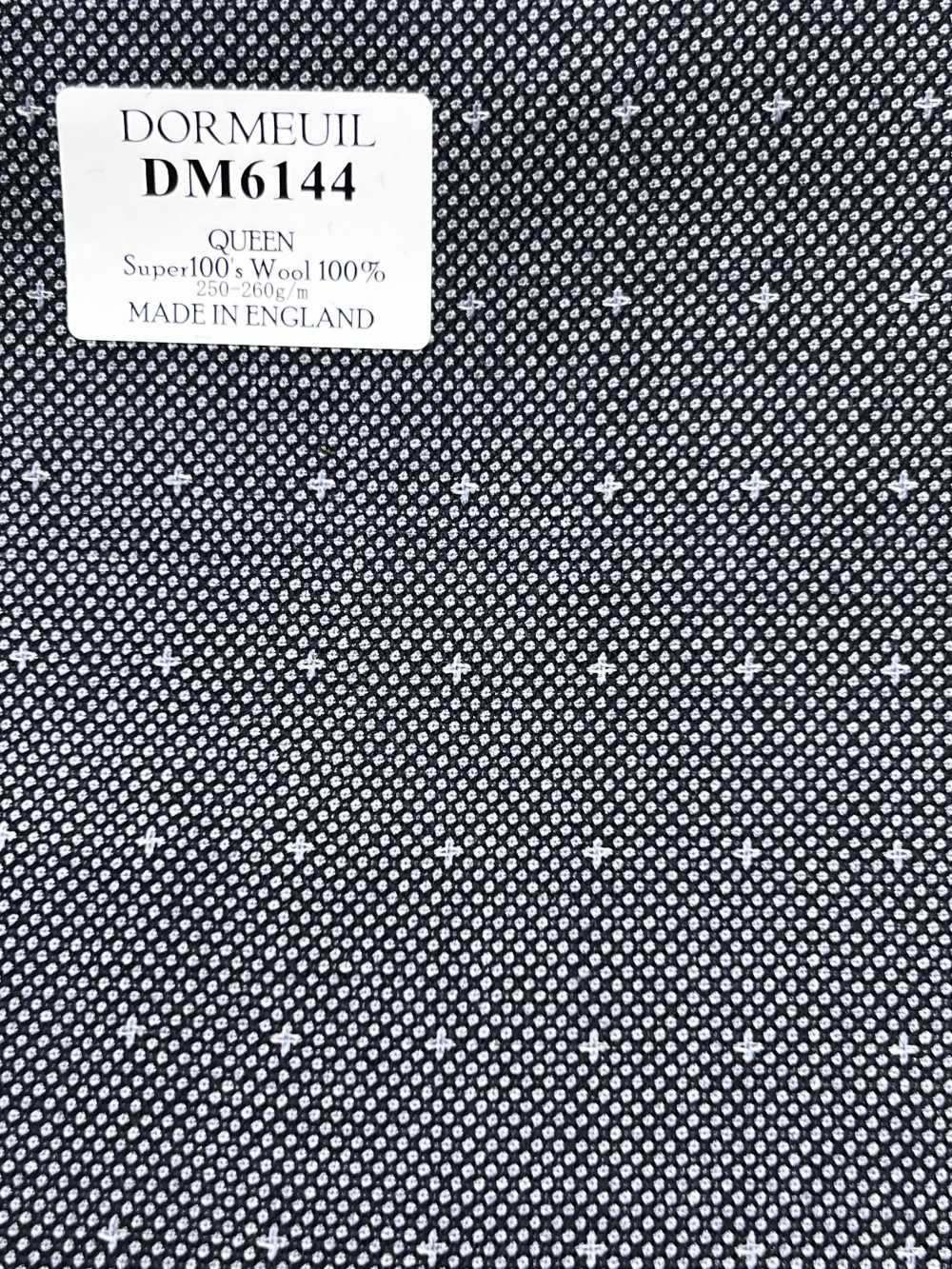 DM6144 DORMEUIL QUEEN Super100's Schwarz x Weiß Sashiko-Muster[Stoff] HOSOI SYOJI