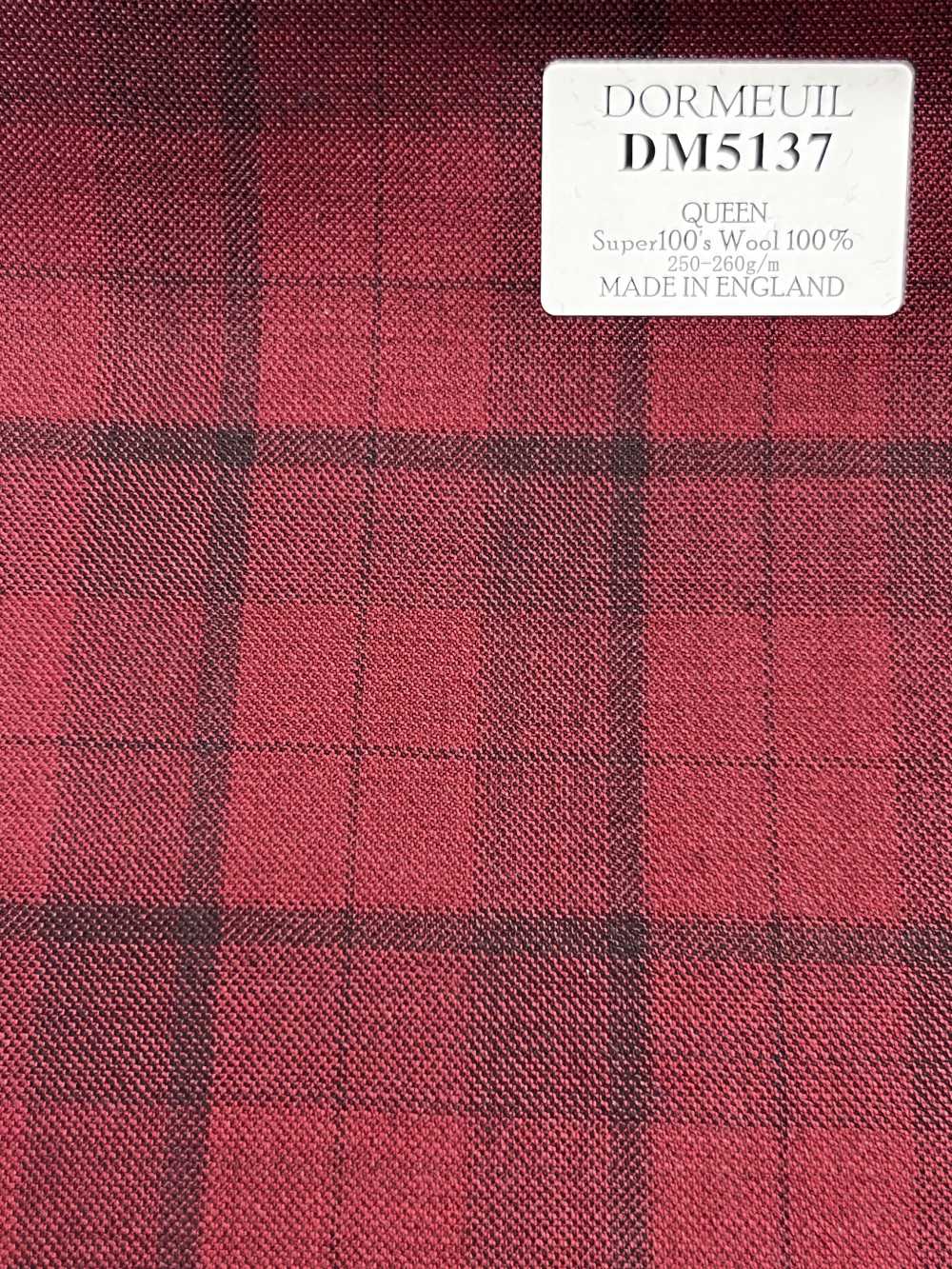 DM5137 DORMEUIL QUEEN Super100's rotes Karomuster[Stoff] HOSOI SYOJI