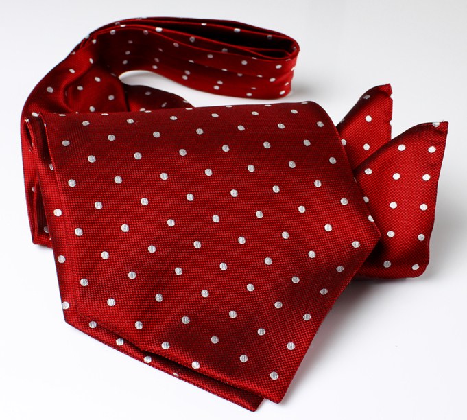AS-600 Hausseide Ascot Tie Dot Pattern Rot[Formelle Accessoires] Yamamoto(EXCY)