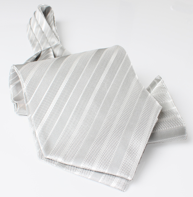 AS-943 Inlandsseide Ascot Krawatte Streifen Grau[Formelle Accessoires] Yamamoto(EXCY)