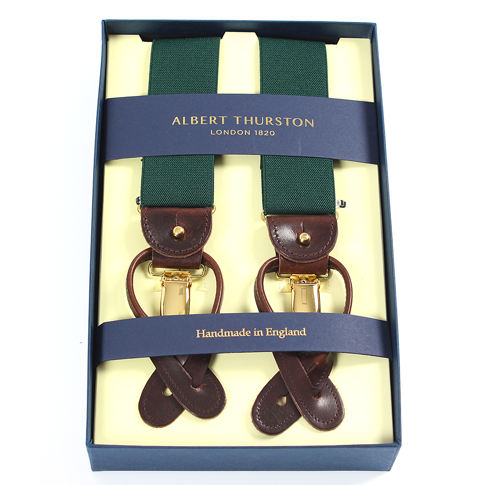 AT-GREEN Albert Thurston Suspenders Green Elastic (Gummiband)[Formelle Accessoires] ALBERT THURSTON
