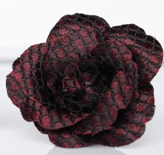 BTA-987 Japanische Jacquard-Boutonniere Aus Seide, Piqué-Muster, Weinrot[Formelle Accessoires] Yamamoto(EXCY)