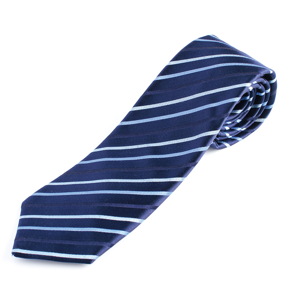 HVN-01 VANNERS Textile Used Handmade Krawatte Streifenmuster Marineblau[Formelle Accessoires] Yamamoto(EXCY)