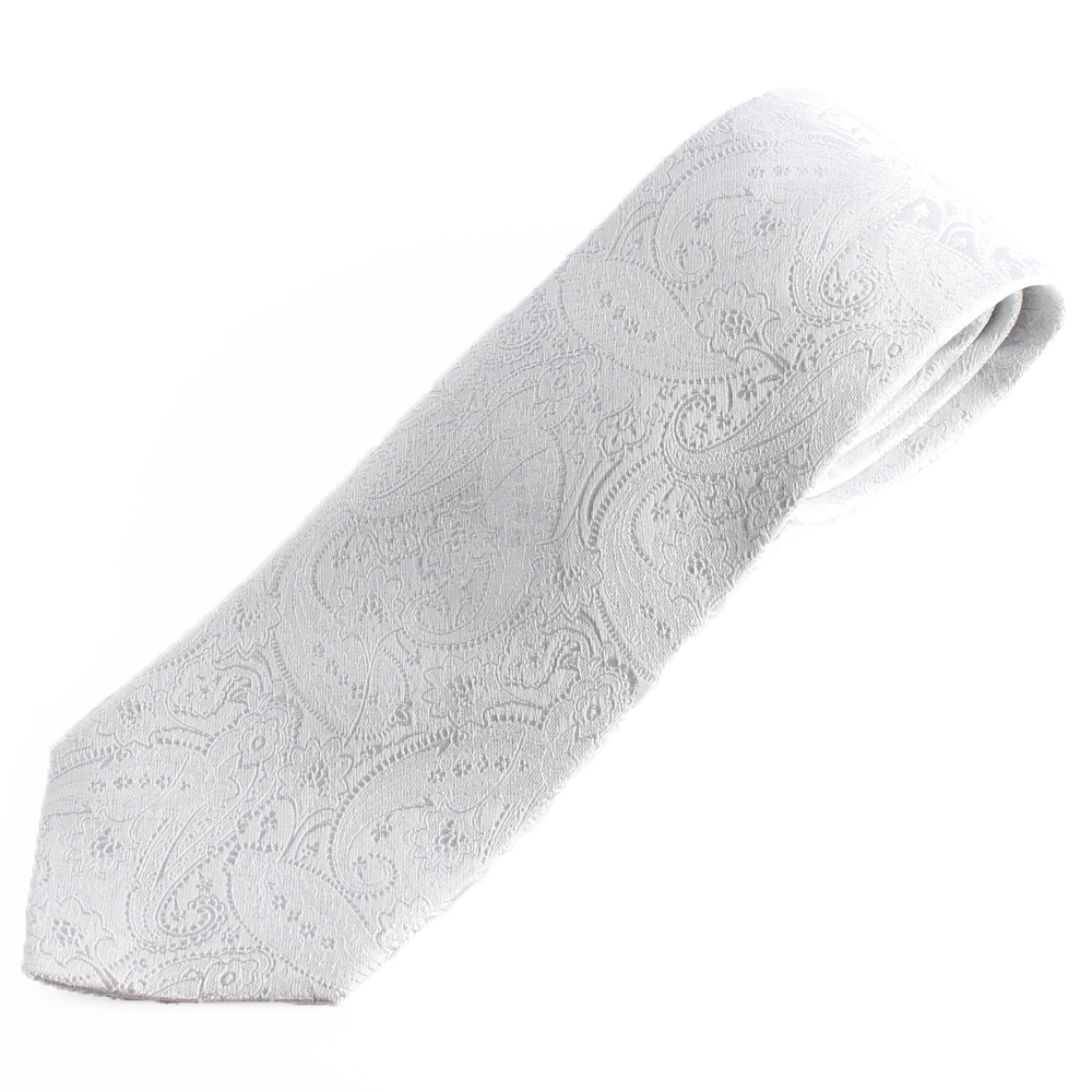HVN-15 VANNERS Textile Used Handmade Krawatte Paisleymuster Weiß[Formelle Accessoires] Yamamoto(EXCY)