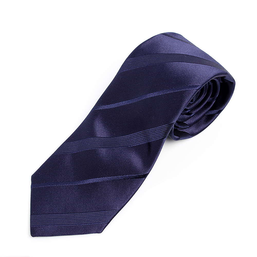 HVN-20 VANNERS Textile Used Handmade Krawatte Streifenmuster Marineblau[Formelle Accessoires] Yamamoto(EXCY)