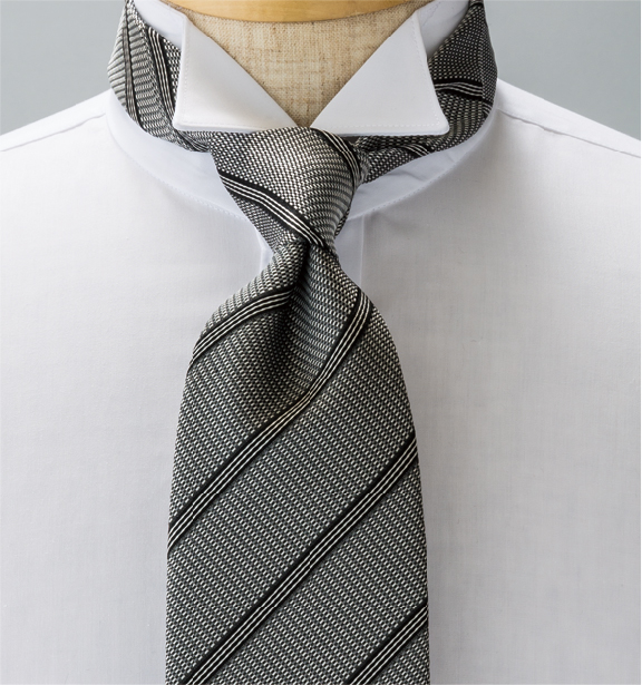 NE-28 Formale Krawatte Made In Japan Dunkelgrau Gestreift[Formelle Accessoires] Yamamoto(EXCY)