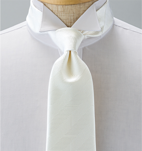 NE-31 Formale Krawatte Fischgrät Weiß Hergestellt In Japan[Formelle Accessoires] Yamamoto(EXCY)