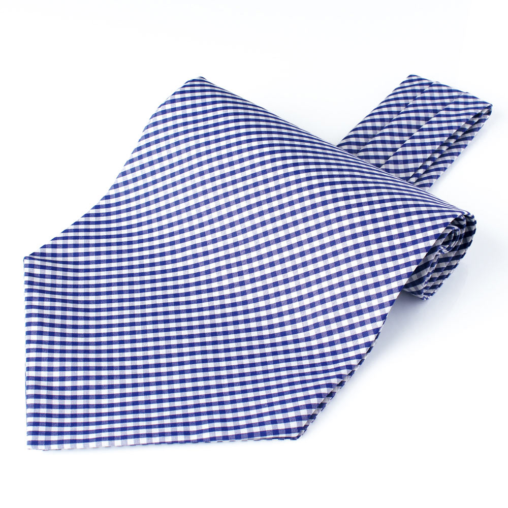 RAS-04 Ascot-Krawatte Aus Ringherz-Textil, Marineblaues Gingham-Karo[Formelle Accessoires] Yamamoto(EXCY)