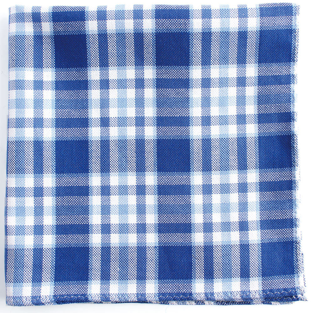 RCF-02 Hergestellt In England, Ringhart-Textil, Verwendetes Kariertes Blaues Einstecktuch[Formelle Accessoires] Yamamoto(EXCY)