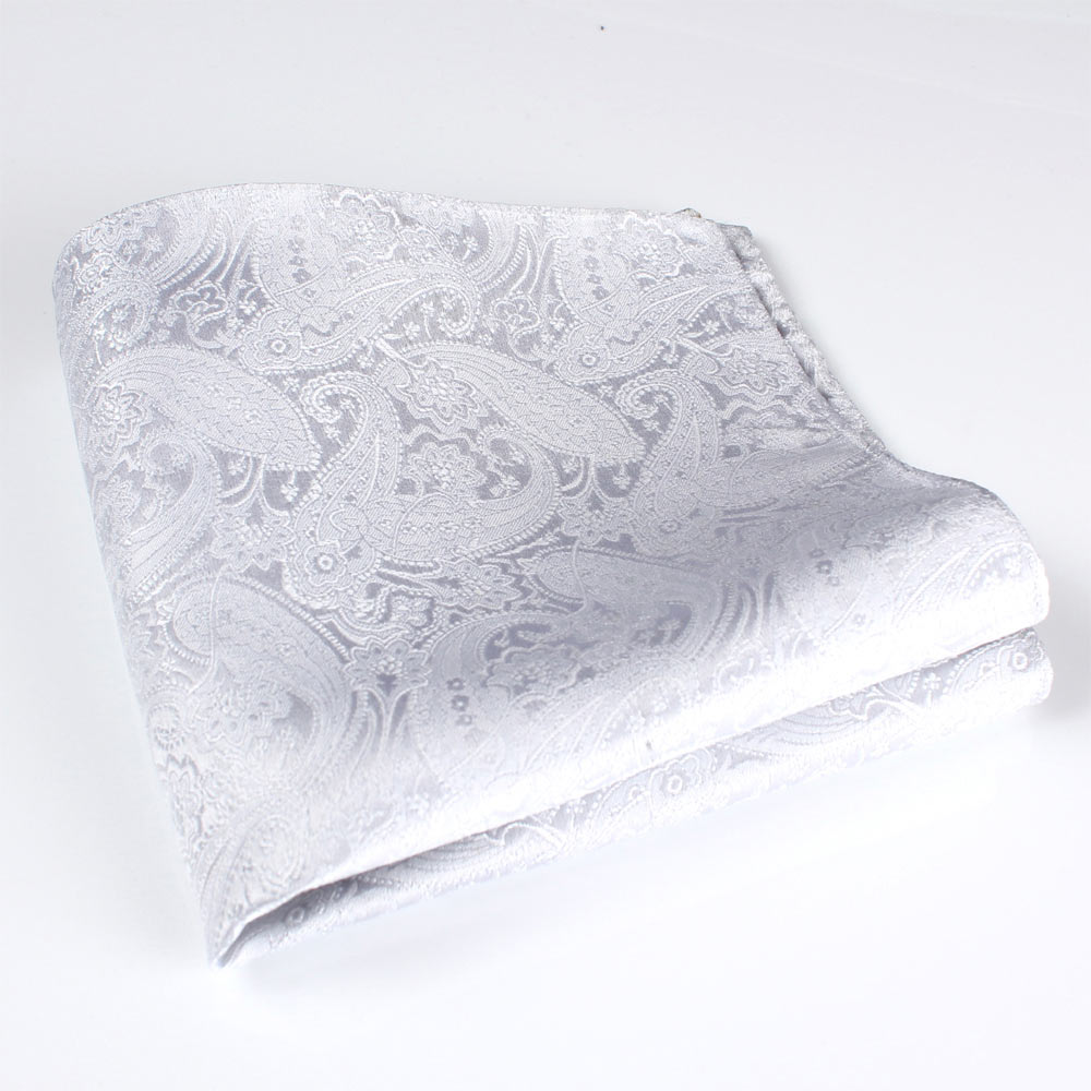 VCF-15 VANNERS Textil Used Einstecktuch Paisleymuster Weiß[Formelle Accessoires] Yamamoto(EXCY)