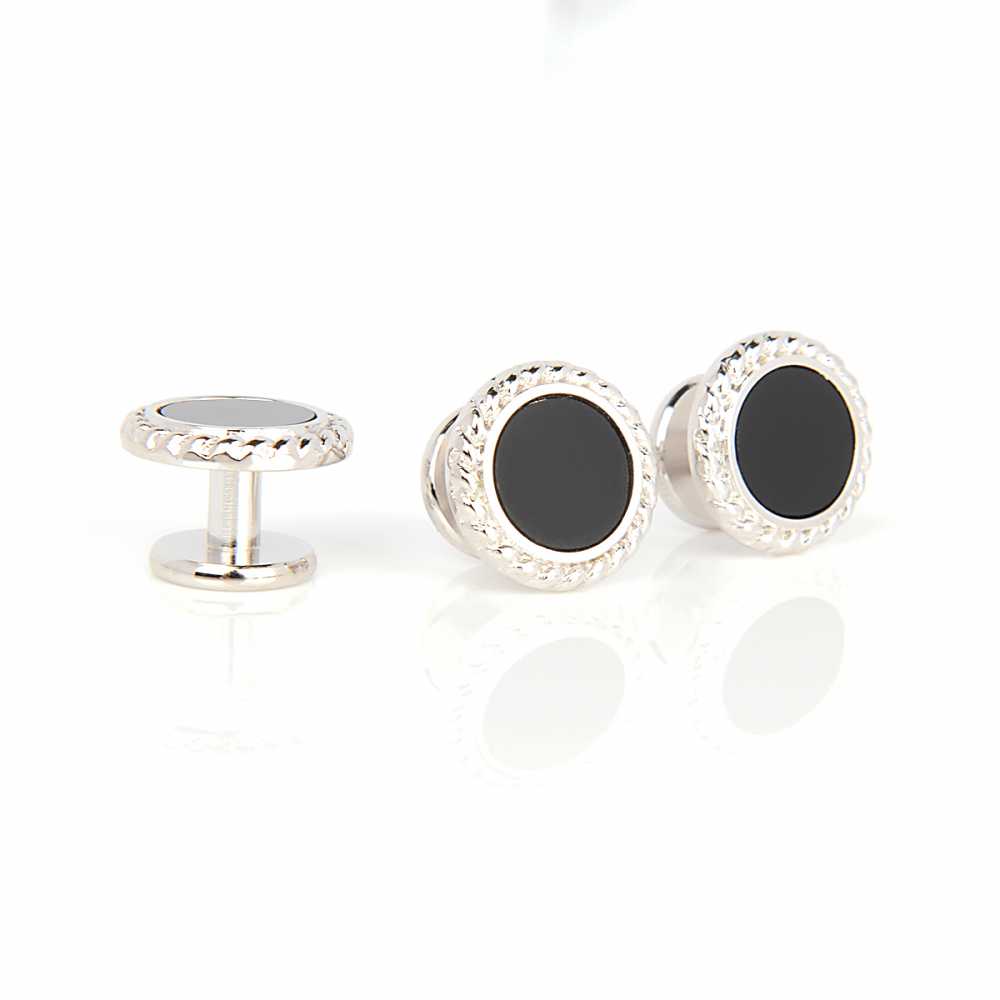 A-1-S Sterling Silber Ohrstecker Onyx Silber Rund[Formelle Accessoires] Yamamoto(EXCY)