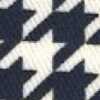 Hahnentritt - Off-White/Marineblau