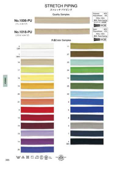 1018-PU Elastische Paspel (glänzender Typ) ca. 9 mm