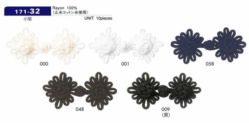 171-32 Kleiner Chrysanthemen-Knopf, chinesisch, ca. 30 mm (L) x 45 mm (B)