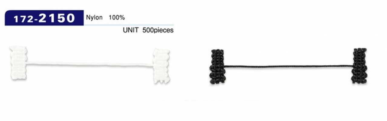 172-2150 Knopflöcher-Futterstopper, geflochtene Kordel-Ausführung, Gesamtlänge 62 mm (Menge 500)