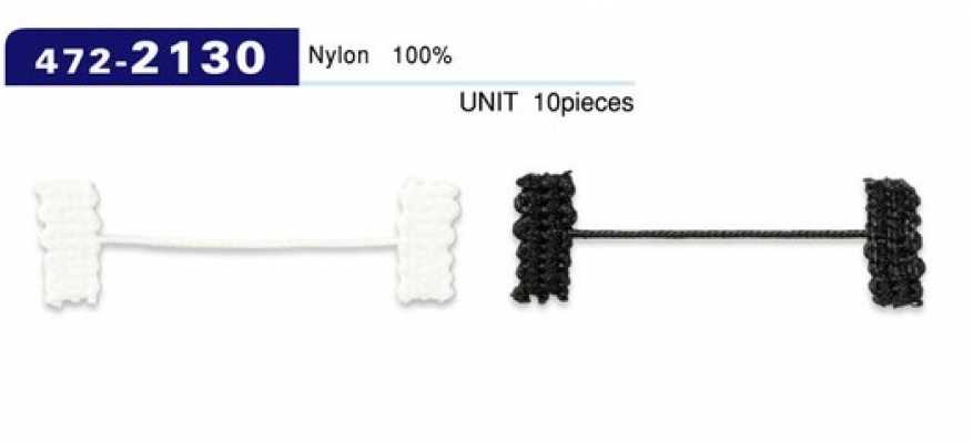 472-2130 Knopflöcher Futterstopper, geflochtener Kordeltyp, Gesamtlänge 42 mm (10 Stück)