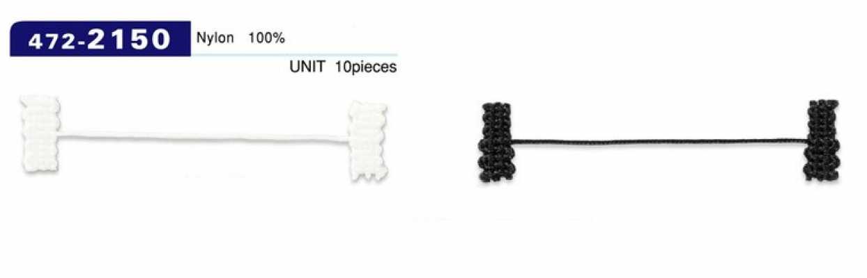 472-2150 Knopflöcher Futterstopper, geflochtene Kordelart, Gesamtlänge 62 mm (10 Stück)