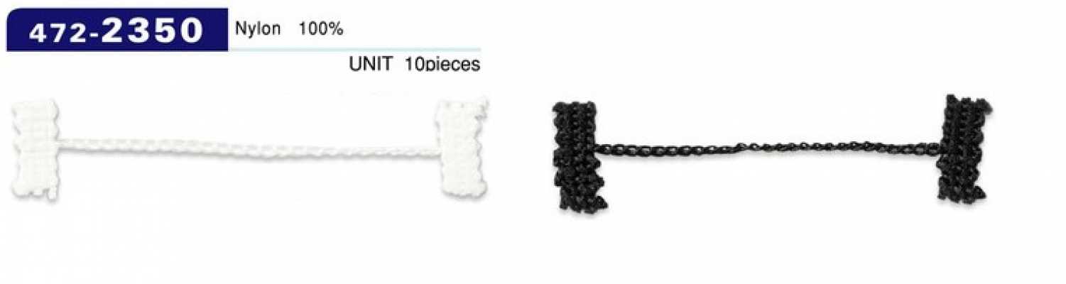 472-2350 Knopflöcher-Futterstopper, Kettenkordel-Typ, Gesamtlänge 65 mm (10 Stück)
