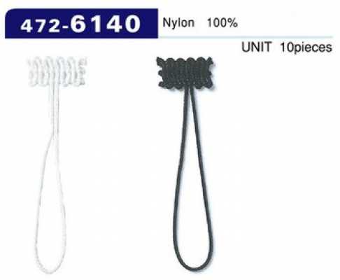 472-6140 Knopflöcher, geflochtener Kordeltyp, Gesamtlänge 52 mm (10 Stk.)