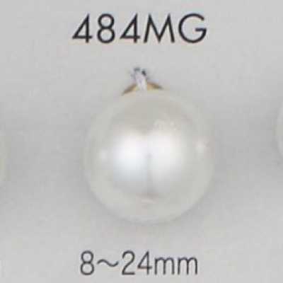 484MG Knopf aus Harnstoffharz mit Perlmutt-Finish, goldfarben, mit Halbringstiel