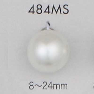 484MS Knopf aus Harnstoffmaterial mit Perlmutt-Finish und silbernem Steg
