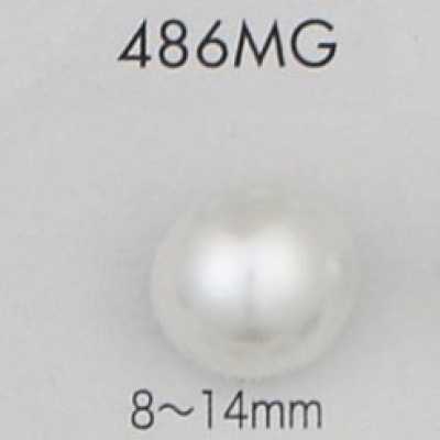 486MG Perlmuttartiger Harnstoffharz-Knopf mit goldfarbenem Halbring-Schaft