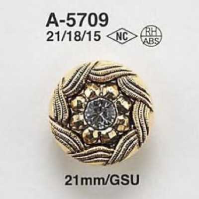 A5709 Glas/ABS-Harz Rechteckring-Halbring-Schaftknopf