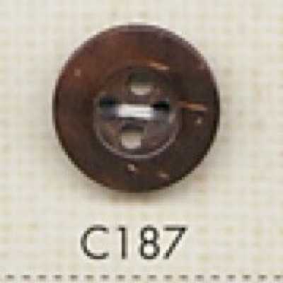 C187 Naturholzknopf mit vier Löchern