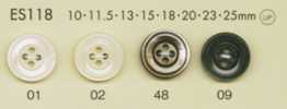 ES118 DAIYA BUTTONS Polyesterknopf in Muscheloptik