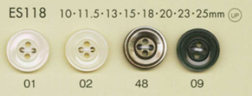 ES118 DAIYA BUTTONS Polyesterknopf in Muscheloptik
