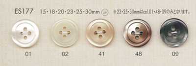 ES177 DAIYA BUTTONS Perlmuttähnlicher Polyesterknopf